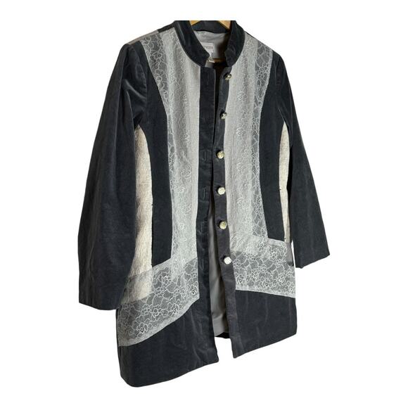 Chico's Women's Romantic Lace Victorian Duster Coat  Size 1 Large - Picture 1 of 9